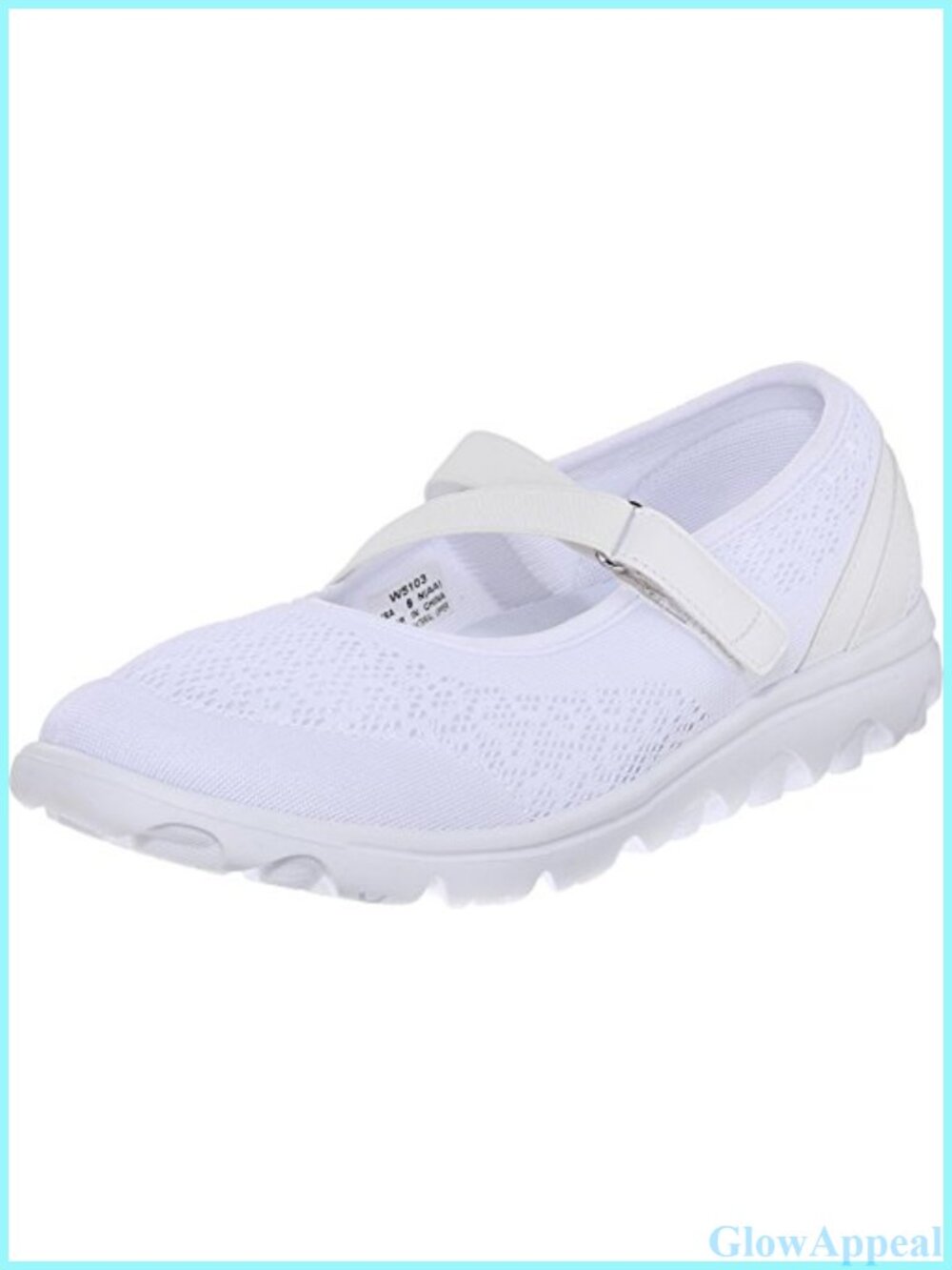 Perforated Walking Mary Jane Shoe with Hook and Loop Strap